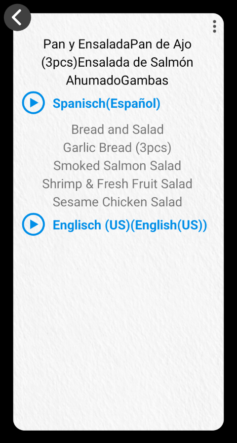 Image translation pop-up screen