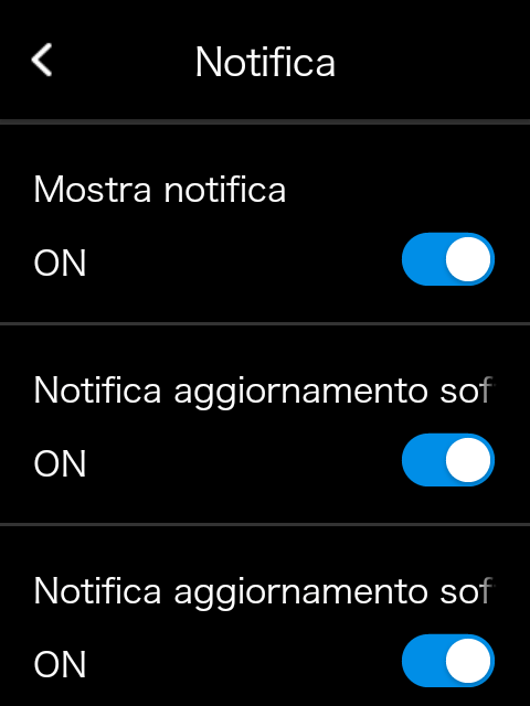 Notification settings screen