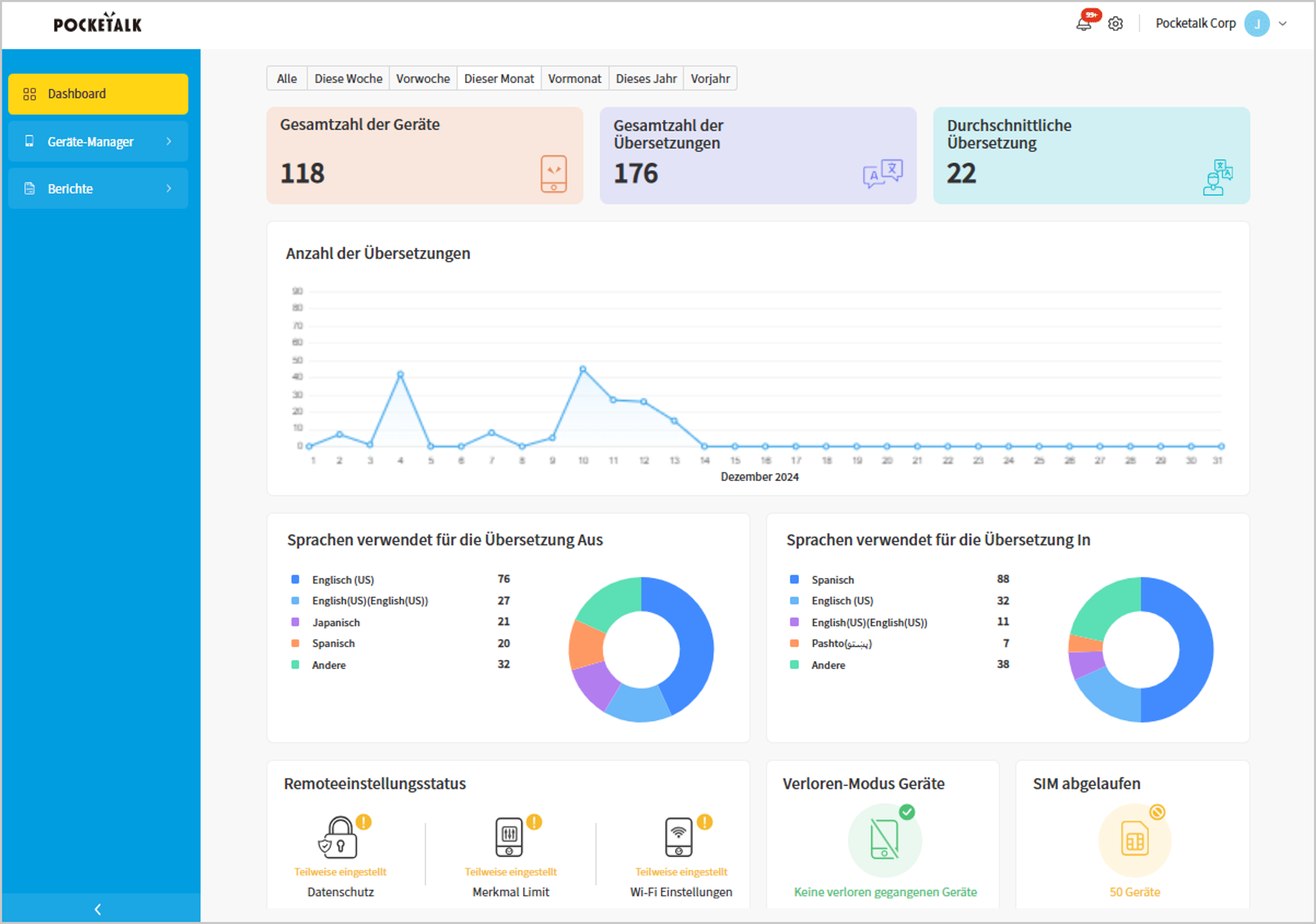 Pocketalk Ventana Bedienungsanleitung Dashboard Pocketalk Ventana Bedienungsanleitung Dashboard